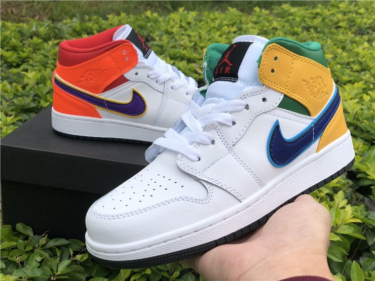 JORDAN 1 Mid - Alternate Multi-color Sneakers - Black Unisex Streetwear Limited Edition