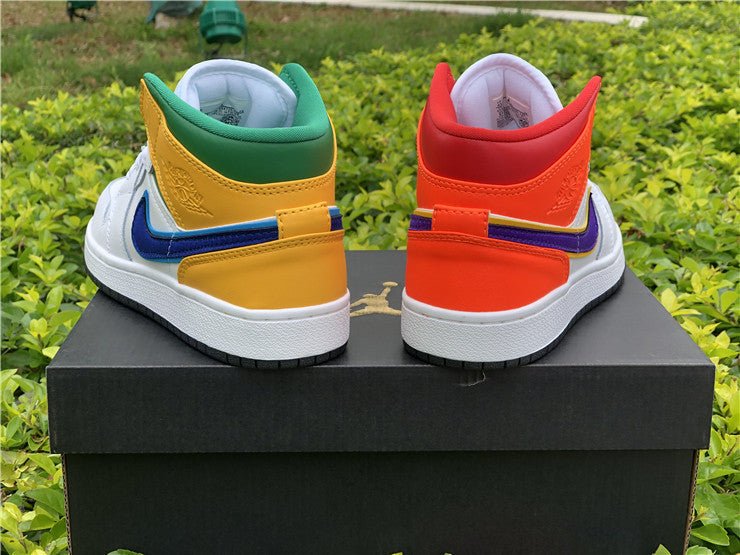 JORDAN 1 Mid - Alternate Multi-color Sneakers - Black Unisex Streetwear Limited Edition