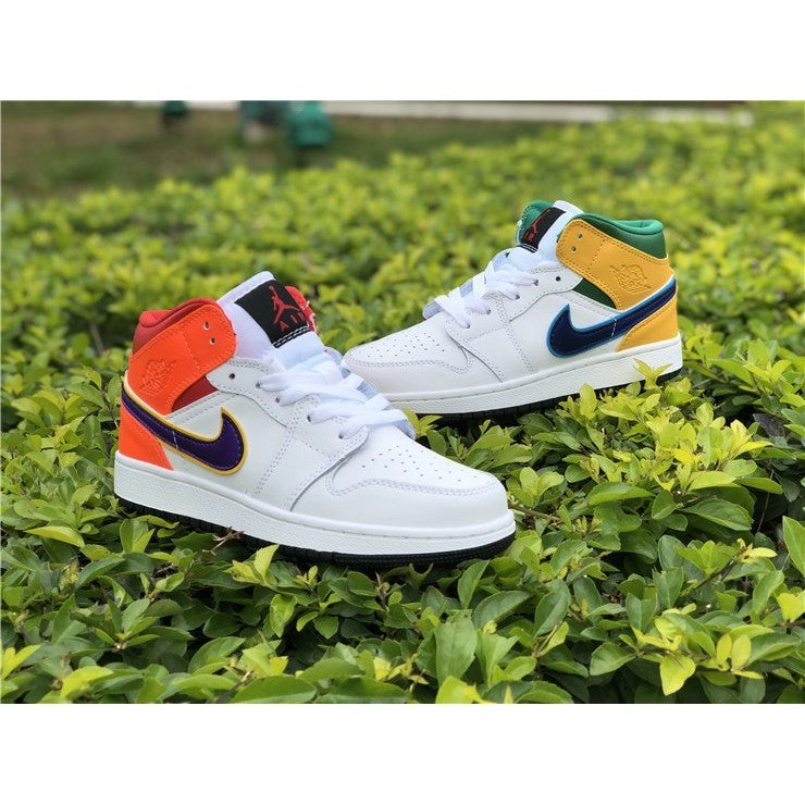 JORDAN 1 Mid - Alternate Multi-color Sneakers - Black Unisex Streetwear Limited Edition