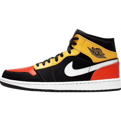 JORDAN 1 Mid - Amarillo Orange Sneakers - Black Unisex Streetwear Limited Edition