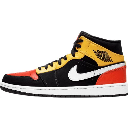 JORDAN 1 Mid - Amarillo Orange Sneakers - Black Unisex Streetwear Limited Edition