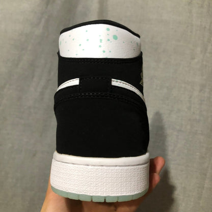 JORDAN 1 Mid - Mint Dots Sneakers - Black Unisex Streetwear Limited Edition