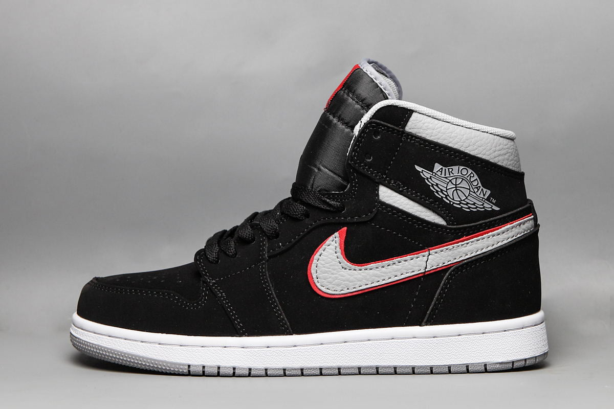 JORDAN 1 Mid - Particle Grey Gym Red Sneakers - Black Unisex Streetwear Limited Edition