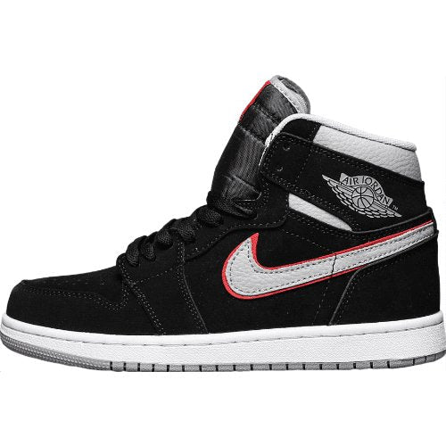 JORDAN 1 Mid - Particle Grey Gym Red Sneakers - Black Unisex Streetwear Limited Edition