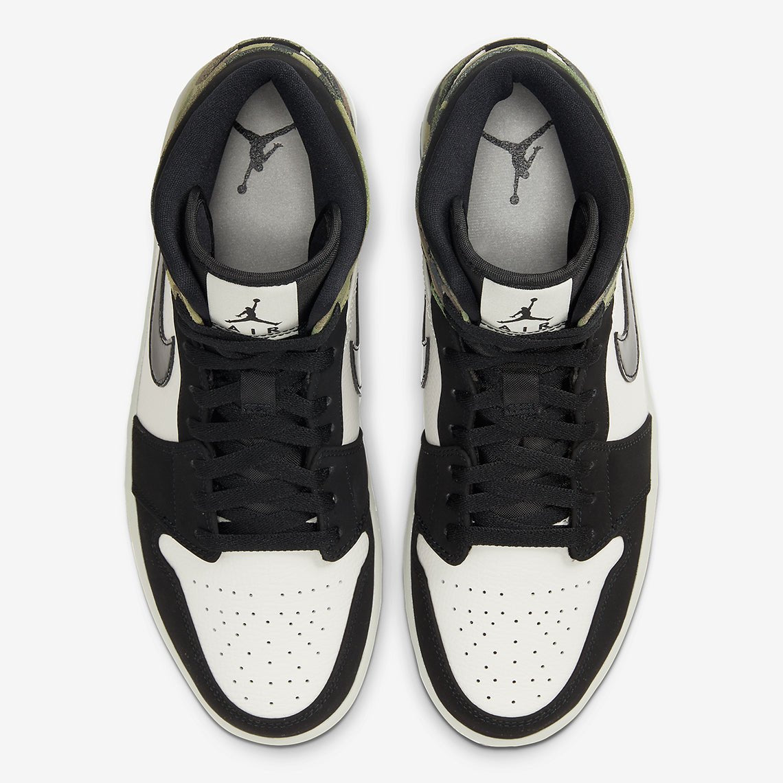 JORDAN 1 Mid - Camo Sneakers - Black Unisex Streetwear Limited Edition
