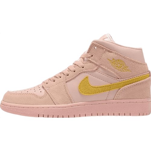 JORDAN 1 Mid - Coral Gold Sneakers - Black Unisex Streetwear Limited Edition