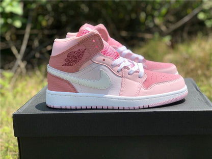 JORDAN 1 Mid - Digital Sneakers - Pink Unisex Streetwear Limited Edition