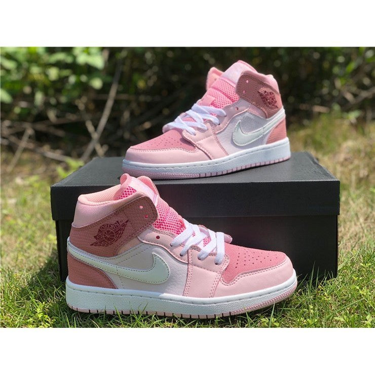JORDAN 1 Mid - Digital Sneakers - Pink Unisex Streetwear Limited Edition