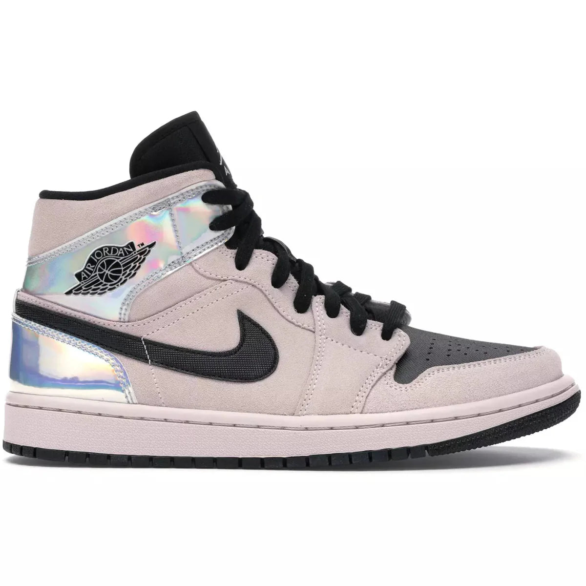 JORDAN 1 Mid - Dirty Powder Irisdescent Sneakers - Black Unisex Streetwear Limited Edition