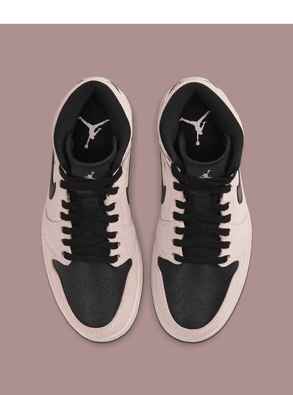 JORDAN 1 Mid - Dirty Powder Irisdescent Sneakers - Black Unisex Streetwear Limited Edition