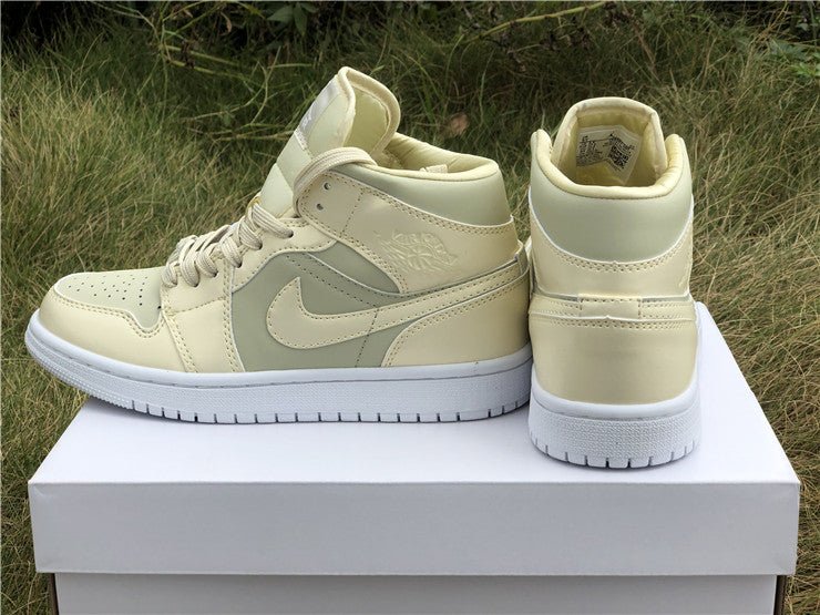 JORDAN 1 Mid - Goose Feather Sneakers - Yellow Unisex Streetwear Limited Edition