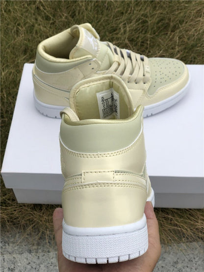 JORDAN 1 Mid - Goose Feather Sneakers - Yellow Unisex Streetwear Limited Edition