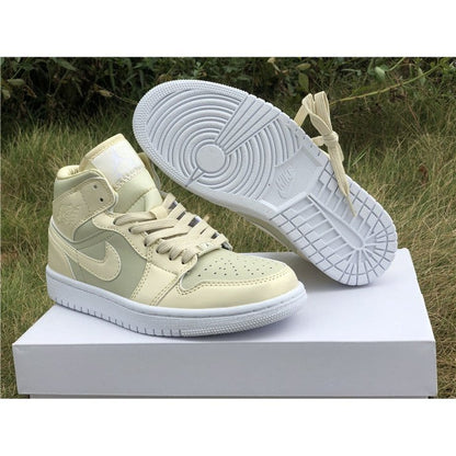 JORDAN 1 Mid - Goose Feather Sneakers - Yellow Unisex Streetwear Limited Edition