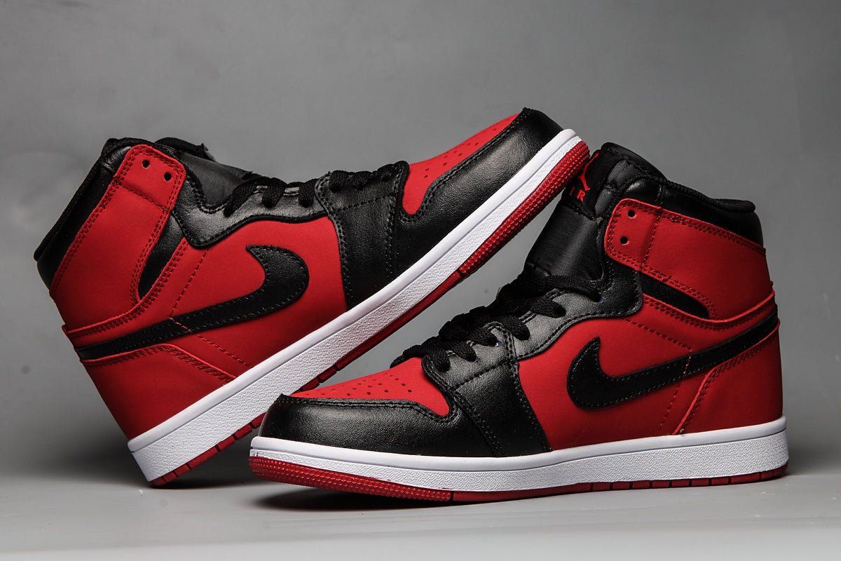 JORDAN 1 Mid - Gym Red Sneakers - Black Unisex Streetwear Limited Edition