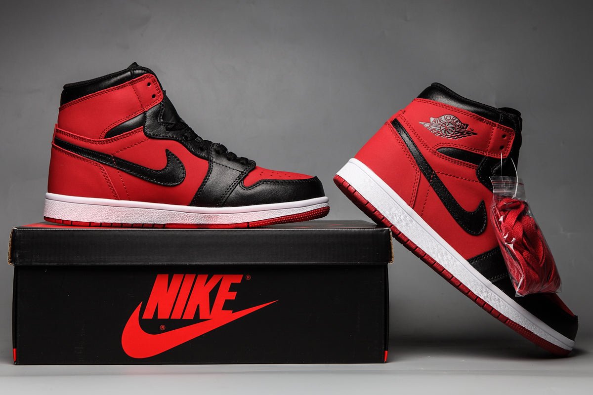 JORDAN 1 Mid - Gym Red Sneakers - Black Unisex Streetwear Limited Edition