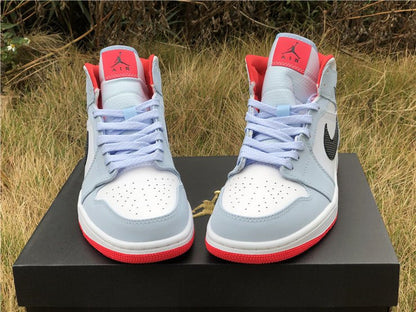 JORDAN 1 Mid - Half Polka Dot Swoosh Sneakers - Blue Unisex Streetwear Limited Edition
