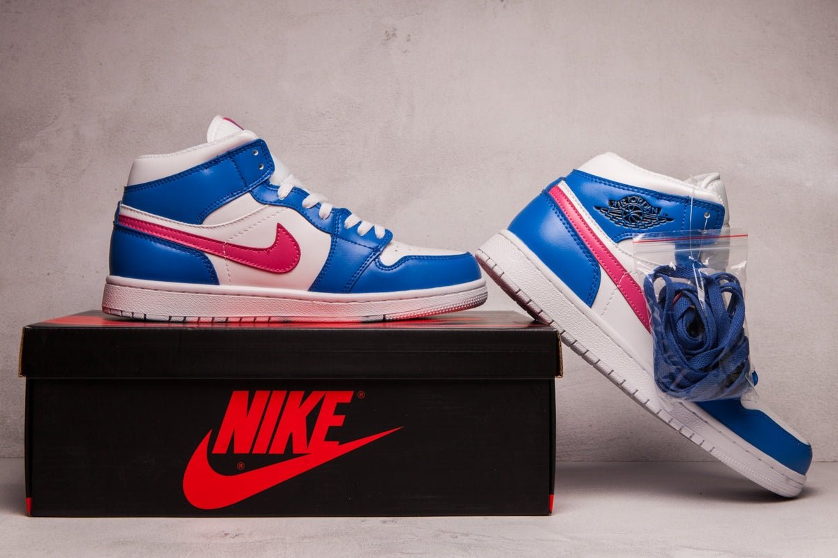 JORDAN 1 Mid - Hyper Royal Hyper Violet Sneakers - Black Unisex Streetwear Limited Edition