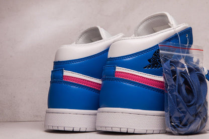 JORDAN 1 Mid - Hyper Royal Hyper Violet Sneakers - Black Unisex Streetwear Limited Edition
