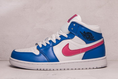JORDAN 1 Mid - Hyper Royal Hyper Violet Sneakers - Black Unisex Streetwear Limited Edition