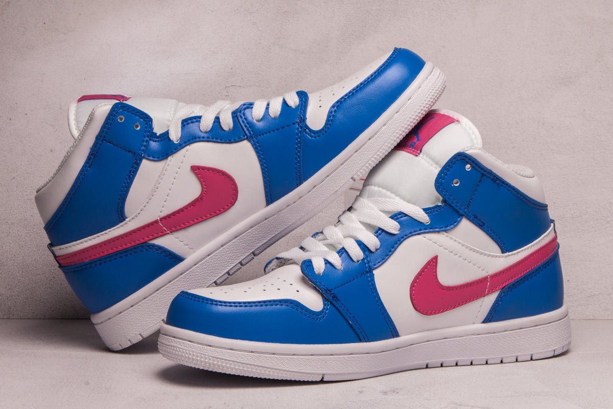 JORDAN 1 Mid - Hyper Royal Hyper Violet Sneakers - Black Unisex Streetwear Limited Edition