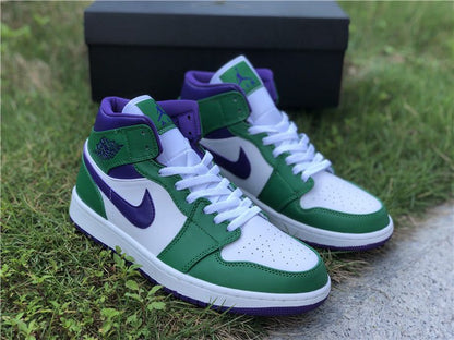 JORDAN 1 Mid - Incredible Hulk Sneakers Unisex Streetwear Limited Edition