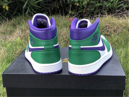 JORDAN 1 Mid - Incredible Hulk Sneakers Unisex Streetwear Limited Edition