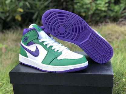 JORDAN 1 Mid - Incredible Hulk Sneakers Unisex Streetwear Limited Edition