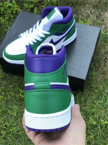 JORDAN 1 Mid - Incredible Hulk Sneakers Unisex Streetwear Limited Edition