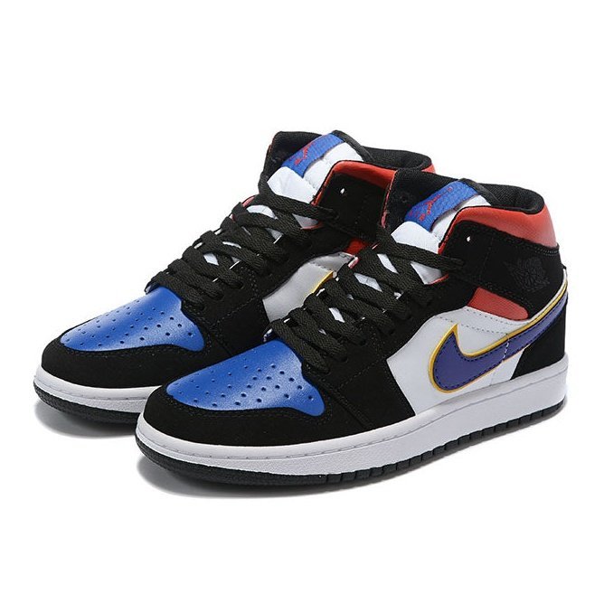 JORDAN 1 Mid - Lakers Top 3 Sneakers - Black Unisex Streetwear Limited Edition