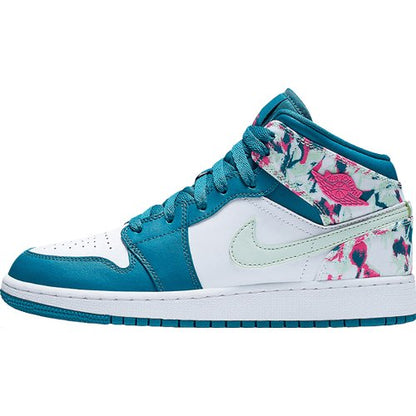 JORDAN 1 Mid - Paint Stroke Sneakers - Black Unisex Streetwear Limited Edition