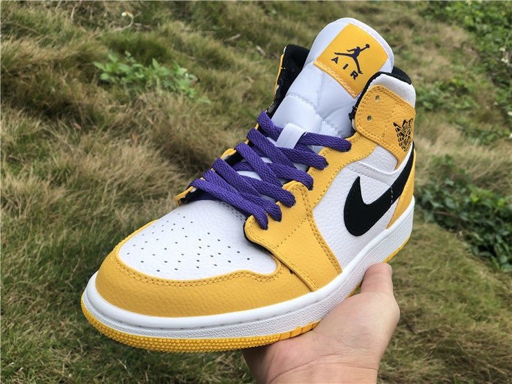 JORDAN 1 Mid - Se Lakers Sneakers - Black Unisex Streetwear Limited Edition