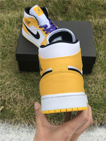 JORDAN 1 Mid - Se Lakers Sneakers - Black Unisex Streetwear Limited Edition