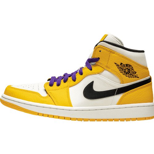 JORDAN 1 Mid - Se Lakers Sneakers - Black Unisex Streetwear Limited Edition