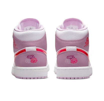 JORDAN 1 Mid - Valentine's Day Sneakers - Black Unisex Streetwear Limited Edition