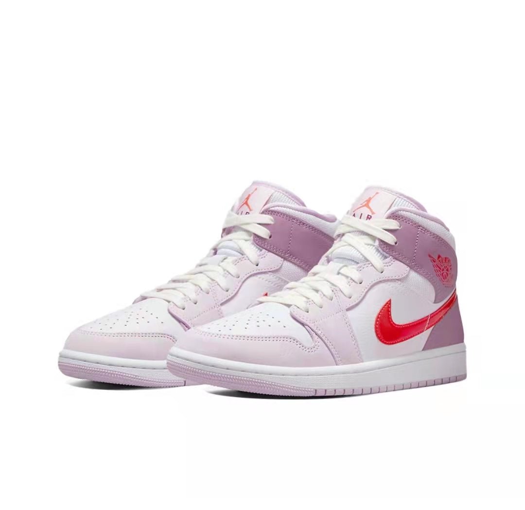 JORDAN 1 Mid - Valentine's Day Sneakers - Black Unisex Streetwear Limited Edition