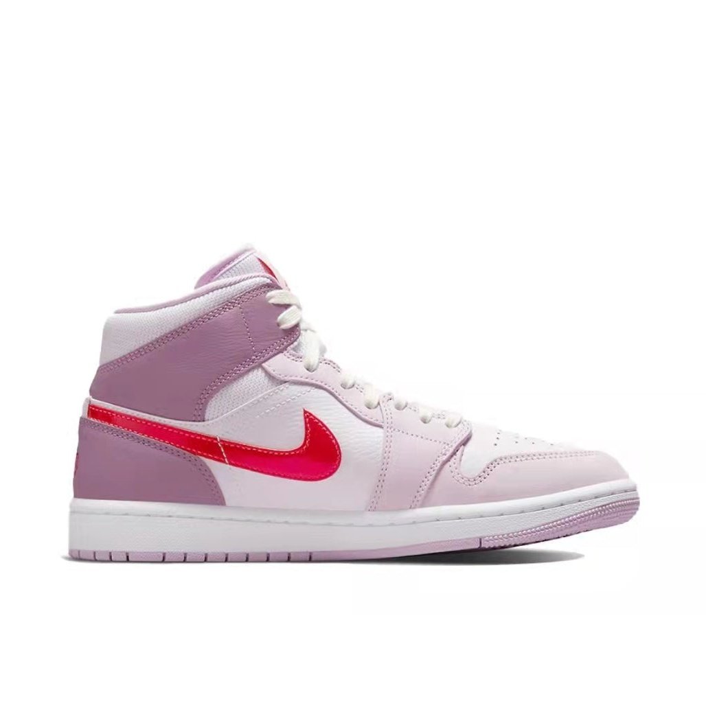 JORDAN 1 Mid - Valentine's Day Sneakers - Black Unisex Streetwear Limited Edition