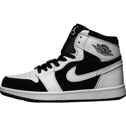 JORDAN 1 Mid - White Sneakers - Black Unisex Streetwear Limited Edition