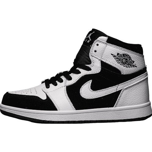 JORDAN 1 Mid - White Sneakers - Black Unisex Streetwear Limited Edition