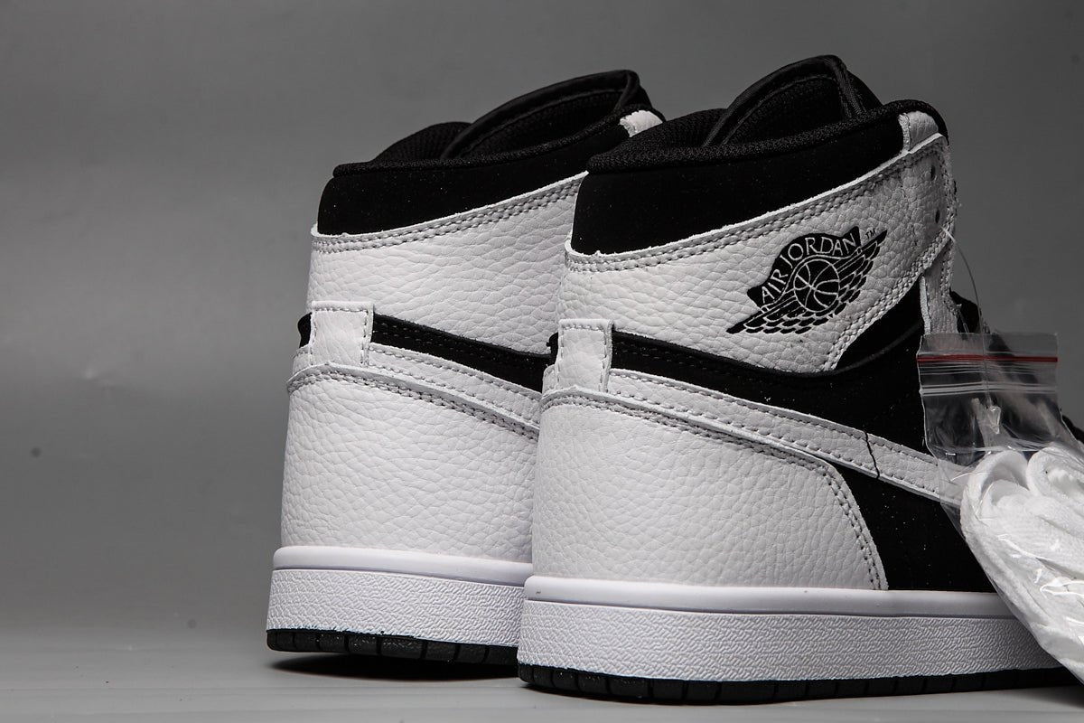 JORDAN 1 Mid - White Sneakers - Black Unisex Streetwear Limited Edition