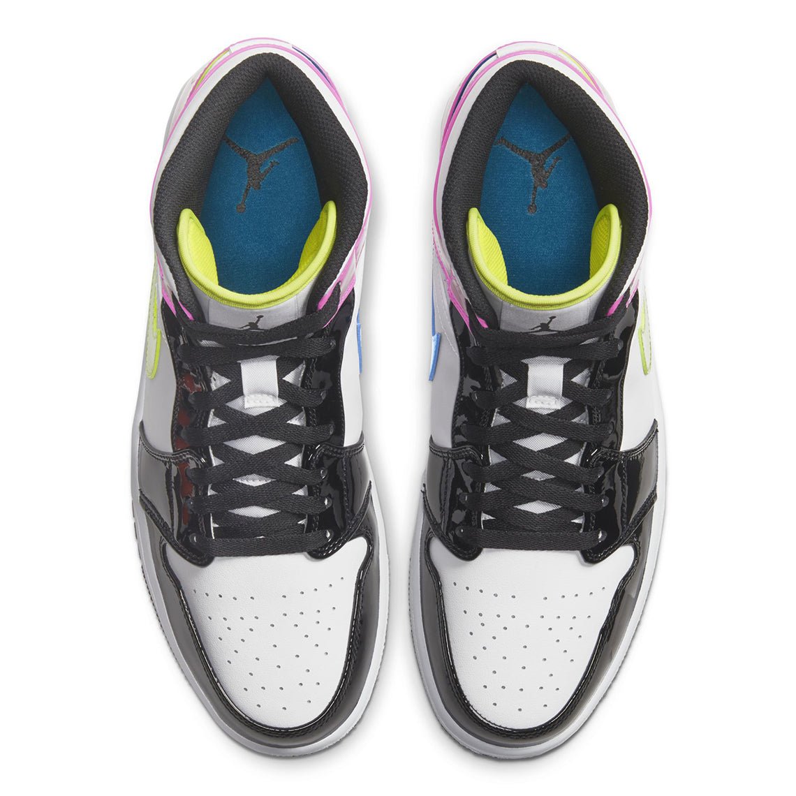 JORDAN 1 Mid - White Cyber Pink Sneakers - Black Unisex Streetwear Limited Edition