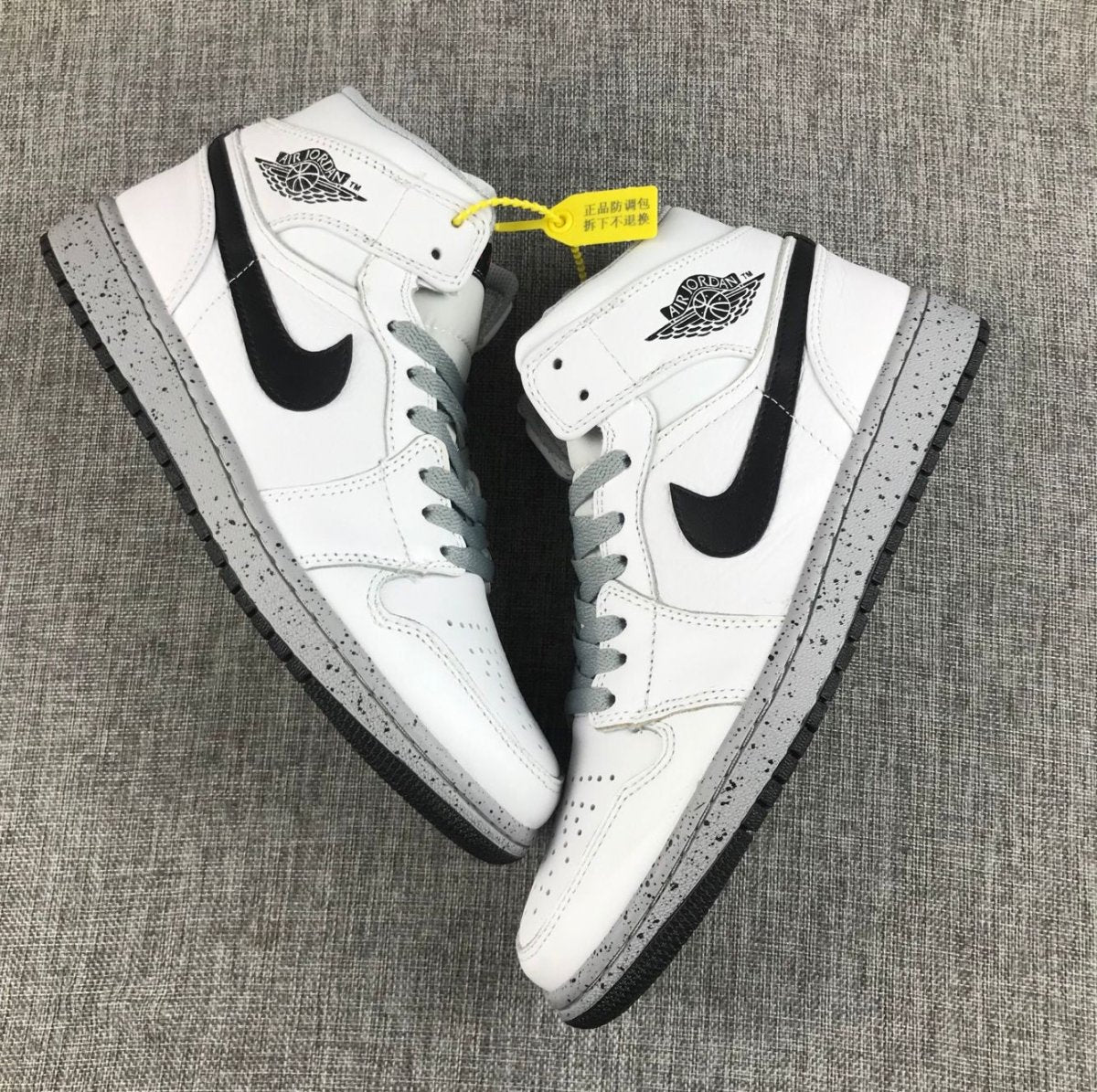 JORDAN 1 Mid - Cement Sneakers - White Unisex Streetwear Limited Edition