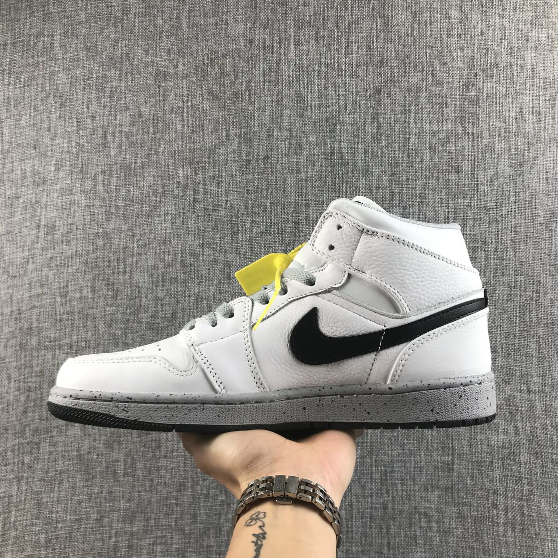 JORDAN 1 Mid - Cement Sneakers - White Unisex Streetwear Limited Edition