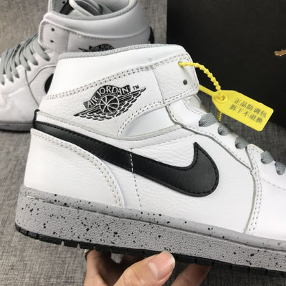 JORDAN 1 Mid - Cement Sneakers - White Unisex Streetwear Limited Edition