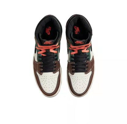 JORDAN 1 Retro High Og - Hand Crafted Sneakers - Black Unisex Streetwear Limited Edition
