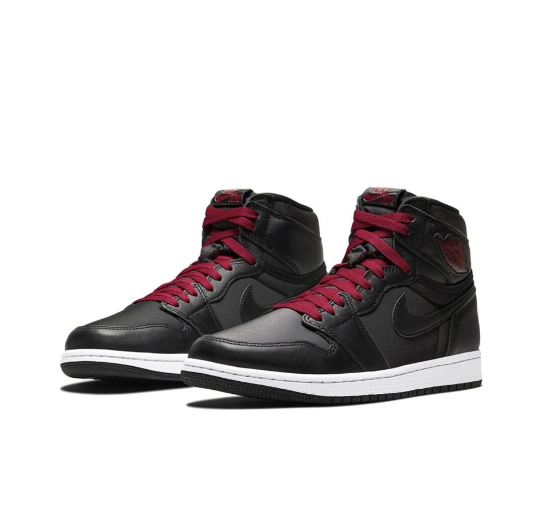 JORDAN 1 Retro High - Satin Gym Red - Black Unisex Streetwear Limited Edition