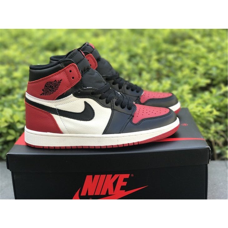 JORDAN 1 Retro High - Bred Toe Sneakers Unisex Streetwear Limited Edition