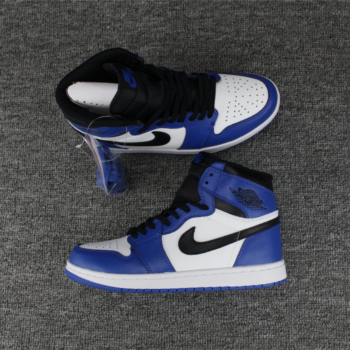 JORDAN 1 Retro High - Game Royal Sneakers - Black Unisex Streetwear Limited Edition