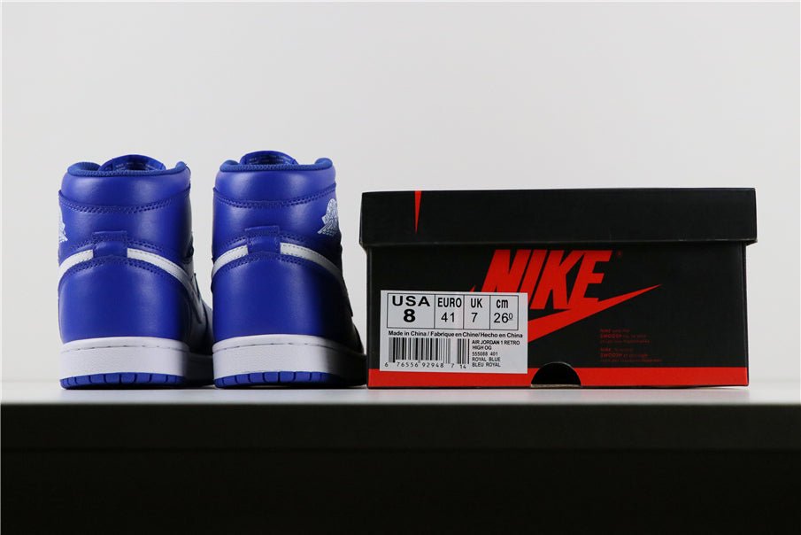 JORDAN 1 Retro High - Hyper Royal Sneakers - Black Unisex Streetwear Limited Edition