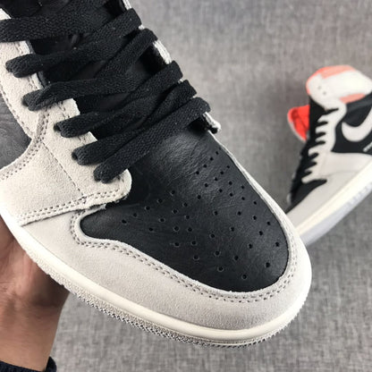 JORDAN 1 Retro High - Neutral Hyper Crimson Sneakers - Grey Unisex Streetwear Limited Edition