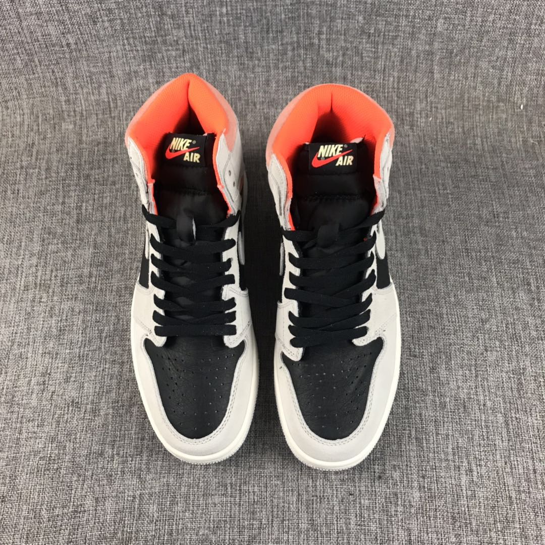 JORDAN 1 Retro High - Neutral Hyper Crimson Sneakers - Grey Unisex Streetwear Limited Edition